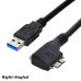 USB 3.0 A Male to USB 3.0 Micro B 90 Degree Angled Panel Mount Cable
