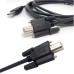 Panel Mount Screw Lock USB-B to USB-A Data Cable Panel Mount Screw Lock USB-B to USB-A Data Cable