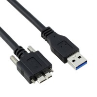 Panel Mount USB 3.0 Micro-B USB male to USB A male Extension Cable for Data Sync and Charging Panel Mount USB 3.0 Micro-B USB male to USB A male Extension Cable for Data Sync and Charging