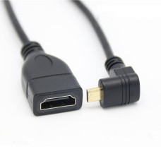 Super Short Right Angle Micro HDMI 1.4 Male to HDMI 1.4 Female Adapter Cable Super Short Right Angle Micro HDMI 1.4 Male to HDMI 1.4 Female Adapter Cable