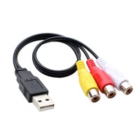 USB (Type A male) to RCA cable / USB 2.0 A Male to 3 RCA Female Jack Audio Video AV Composite Adapter USB (Type A male) to RCA cable / USB 2.0 A Male to 3 RCA Female Jack Audio Video AV Composite Adapter
