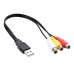 USB (Type A male) to RCA cable / USB 2.0 A Male to 3 RCA Female Jack Audio Video AV Composite Adapter USB (Type A male) to RCA cable / USB 2.0 A Male to 3 RCA Female Jack Audio Video AV Composite Adapter