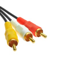 3-male RCA to 3-male RCA Composite Audio/Video Cable