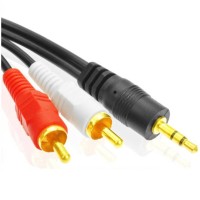 3.5mm to 2-Male RCA Adapter Audio Stereo Cable for Home Theater, HDTV, Amplifiers, Hi-Fi Systems