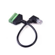 Right Angle 8pin RJ45 male to 8-screw Terminal Ethernet / CCTV / DVR Network Adapter Extension Cable Right Angle 8pin RJ45 male to 8-screw Terminal Ethernet / CCTV / DVR Network Adapter Extension Cable