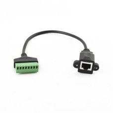 Right Angle 8-pin RJ45 female to 8-screw Terminal Ethernet / CCTV / DVR Network Adapter Cable Right Angle 8-pin RJ45 female to 8-screw Terminal Ethernet / CCTV / DVR Network Adapter Cable