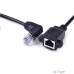 Right Angle 90 Degree Panel Mount 8P8C FTP STP UTP Cat 6e Male to Female LAN Ethernet Network Cable