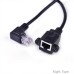 Right Angle 90 Degree Panel Mount 8P8C FTP STP UTP Cat 6e Male to Female LAN Ethernet Network Cable