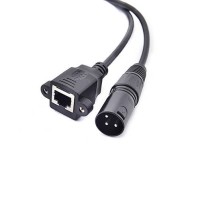 Short XLR 3pin male to Panel Mount RJ45 female Cable Adapter Short XLR 3pin male to Panel Mount RJ45 female Cable Adapter