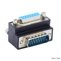 90 degree Right Angle DB15 / D-Sub / DSUB / D-Subminiature 15 PIN male to female Adapter / Converter