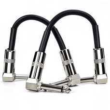 Mono 6.35mm 1/4" inch TS Right Angle Male to Straight Male Guitar / Music Instrument Cable Mono 6.35mm 1/4" inch TS Right Angle Male to Straight Male Guitar / Music Instrument Cable