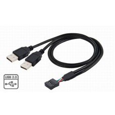Motherboard 9Pin 10Pin Female Housing to Dual USB 2.0 Male Type-A Extension Cable Motherboard 9Pin 10Pin Female Housing to Dual USB 2.0 Male Type-A Extension Cable