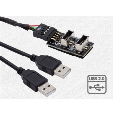 Dual USB 3.1 Front Panel Socket Key-A Type-E to USB 2.0 A 9Pin 10Pin Mainboard Header Male Cable