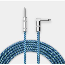 Nylon Braided Mono 6.35mm 1/4" inch TS Right Angle Male to Straight Male Music Instrument Cable Nylon Braided Mono 6.35mm 1/4" inch TS Right Angle Male to Straight Male Music Instrument Cable
