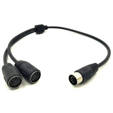 Din 5 Pin Male to 2 Female Splitter Cable | DIN 5Pin male to Dual 5Pin Midi Cable Din 5 Pin Male to 2 Female Splitter Cable | DIN 5Pin male to Dual 5Pin Midi Cable