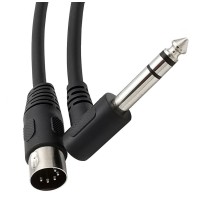 MIDI 5-Pin Din Male to 6.35mm (1/4 Inch) Male TRS Stereo Audio Cable MIDI 5-Pin Din Male to 6.35mm (1/4 Inch) Male TRS Stereo Audio Cable