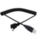 90 degree Right Angle USB Mini Coiled Strech / Curl Spring Retractable Cable 90 degree Right Angle USB Mini Coiled Strech / Curl Spring Retractable Cable