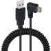 90 degree Right Angle USB Micro Coiled Strech / Curl Spring Retractable Cable 90 degree Right Angle USB Micro Coiled Strech / Curl Spring Retractable Cable