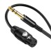 Canon XLR Female to 1/4 Inch 6.35mm TRS Stereo Audio Jack Cable, 3 Pin XLR to Quarter Inch Balanced Signal Cord Canon XLR Female to 1/4 Inch 6.35mm TRS Stereo Audio Jack Cable, 3 Pin XLR to Quarter Inch Balanced Signal Cord