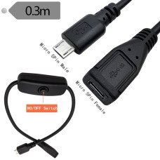 Short USB Micro Power Switch Extension Cable | DIY 5V 2A Max USB Micro male to female with On/Off Control Switch / Sync Blocker Short USB Micro Power Switch Extension Cable | DIY 5V 2A Max USB Micro male to female with On/Off Control Switch / Sync Blocker