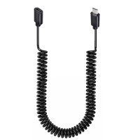 Spring Retractable Coil USB 2.0 Micro Male to Micro Female Cable Spring Retractable Coil USB 2.0 Micro Male to Micro Female Cable