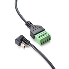 Back-Angle USB-C Plug to 5 Pin / Way Terminal Block, Pluggable Type Adaptor Cable Back-Angle USB-C Plug to 5 Pin / Way Terminal Block, Pluggable Type Adaptor Cable