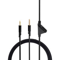 4-pole TRRS 3.5mm Aux Wifi Stereo Jack-to-Jack Headphone Cable with Volume Control