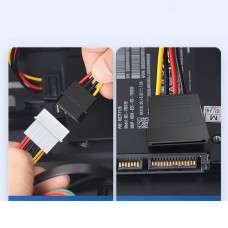 SATA to 4 Pin Power Cable Adapter (SATA 15 Pin Female to Molex LP4 Female Power Cable) SATA to 4 Pin Power Cable Adapter (SATA 15 Pin Female to Molex LP4 Female Power Cable)