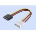 SATA to 4 Pin Power Cable Adapter (SATA 15 Pin Female to Molex LP4 Female Power Cable) SATA to 4 Pin Power Cable Adapter (SATA 15 Pin Female to Molex LP4 Female Power Cable)