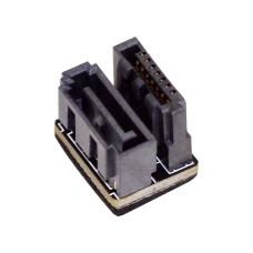 Back-Angled 360 degree Angled SATA 7Pin Female to 7Pin Male Adapter Back-Angled 360 degree Angled SATA 7Pin Female to 7Pin Male Adapter