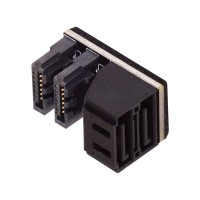Vertical 90 Degree Angled Dual SATA 7Pin Female to 7Pin Male Adapter Vertical 90 Degree Angled Dual SATA 7Pin Female to 7Pin Male Adapter