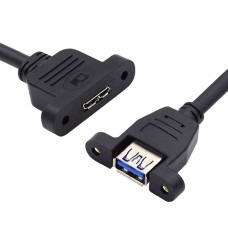 Panel Mount Screw-Lock USB 3.0 Micro Socket to Panel Mount USB-A Female Enclosure Internal Cable Panel Mount Screw-Lock USB 3.0 Micro Socket to Panel Mount USB-A Female Enclosure Internal Cable