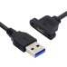 Panel Mount Screw-Lock USB 3.0 Micro Socket to Panel Mount USB-A Female Enclosure Internal Cable Panel Mount Screw-Lock USB 3.0 Micro Socket to Panel Mount USB-A Female Enclosure Internal Cable