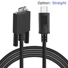 Thumbscrew / Singe Screw Locking / Panel Mount USB 3.0 Micro male to Right Angle USB-C male cable