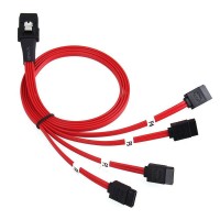 Mini SAS 36Pin SFF 8087 Host / Controller to 7 Pin SATA Target / Backplane Cable without Latch Mini SAS 36Pin SFF 8087 Host / Controller to 7 Pin SATA Target / Backplane Cable without Latch