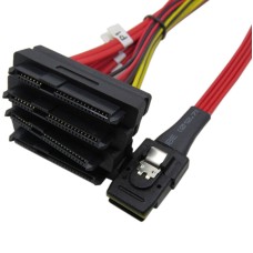 Mini SAS 36Pin SFF-8087 to 4X SFF-8482 Connectors with SATA for Power Mini SAS 36Pin SFF-8087 to 4X SFF-8482 Connectors with SATA for Power