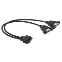 Dual Screw-Locking Panel Mount USB 3.0 Port A Female to Motherboard 20pin Header Cable Dual Screw-Locking Panel Mount USB 3.0 Port A Female to Motherboard 20pin Header Cable