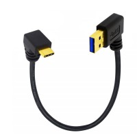 90 Degree Angled USB 3.0 Male to 90 Degree Angled USB-C Male Extension Cable 90 Degree Angled USB 3.0 Male to 90 Degree Angled USB-C Male Extension Cable
