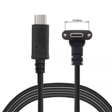 USB-C to Dual Screw Locking Panel Mount USB-C Extension Cable USB-C to Dual Screw Locking Panel Mount USB-C Extension Cable