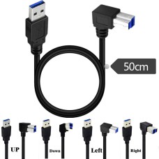 USB 3.0 Right Angle USB-B Male to USB-A Male Extension Cable for Printer / Hard Disk / Scanner USB 3.0 Right Angle USB-B Male to USB-A Male Extension Cable for Printer / Hard Disk / Scanner