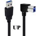 USB 3.0 Right Angle USB-B Male to USB-A Male Extension Cable for Printer / Hard Disk / Scanner USB 3.0 Right Angle USB-B Male to USB-A Male Extension Cable for Printer / Hard Disk / Scanner