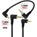 Right Angle 3 Pole Aux 2.5mm Jack to Right Angle 4 Pole Aux 3.5mm Jack Stereo Cable