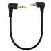 Right Angle 3 Pole Aux 2.5mm Jack to Right Angle 4 Pole Aux 3.5mm Jack Stereo Cable