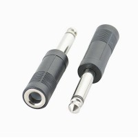 1/4in 6.35mm Mono Jack Socket to 6.35mm Mono Male Plug Audio Adapter 1/4in 6.35mm Mono Jack Socket to 6.35mm Mono Male Plug Audio Adapter