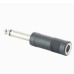 1/4in 6.35mm Mono Jack Socket to 6.35mm Mono Male Plug Audio Adapter