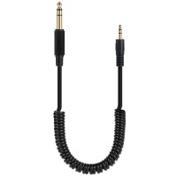 Spring Coil Retractable 6.35mm 1/4" to 3.5mm 1/8" Male to Male Stereo Cable Spring Coil Retractable 6.35mm 1/4" to 3.5mm 1/8" Male to Male Stereo Cable