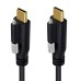 Dual Single Screw Locking Panel Mount / Thumb Lock USB 3.1 / Type C Male to Male Cable
