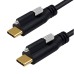 Dual Single Screw Locking Panel Mount / Thumb Lock USB 3.1 / Type C Male to Male Cable