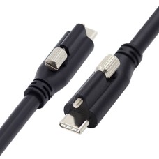 Locking to Locking Single Screw Panel Mount USB 3.1 / Type C Male to Male Cable Locking to Locking Single Screw Panel Mount USB 3.1 / Type C Male to Male Cable
