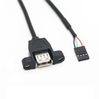 OEM Dupont 2.54mm pitch 4Pin (Motherboard 4pin Female Header) to Panel Mount USB 2.0 Port (USB-A Socket) OEM Dupont 2.54mm pitch 4Pin (Motherboard 4pin Female Header) to Panel Mount USB 2.0 Port (USB-A Socket)